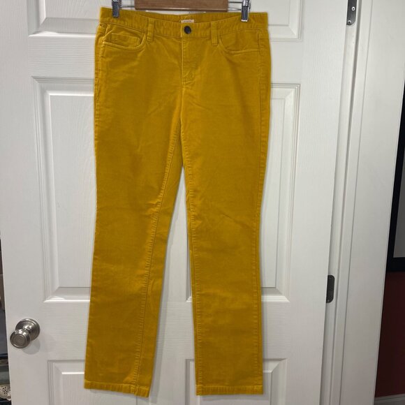 J. Crew Outlet Matchstick Pants Women's Size 29R Cotton Yellow Gold Corduroy - Picture 2 of 11